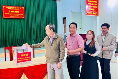 LỄ PHÁT ĐỘNG VẬN ĐỘNG ỦNG HỘ CHƯƠNG TRÌNH “XÓA NHÀ TẠM, NHÀ DỘT NÁT” TRÊN ĐỊA BÀN XÃ NGHĨA THẮNG